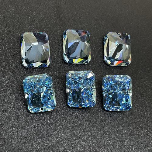 工厂定制产品 高碳钻小八角冰花切锆石 深蓝色aaaa祼石 饰品配件